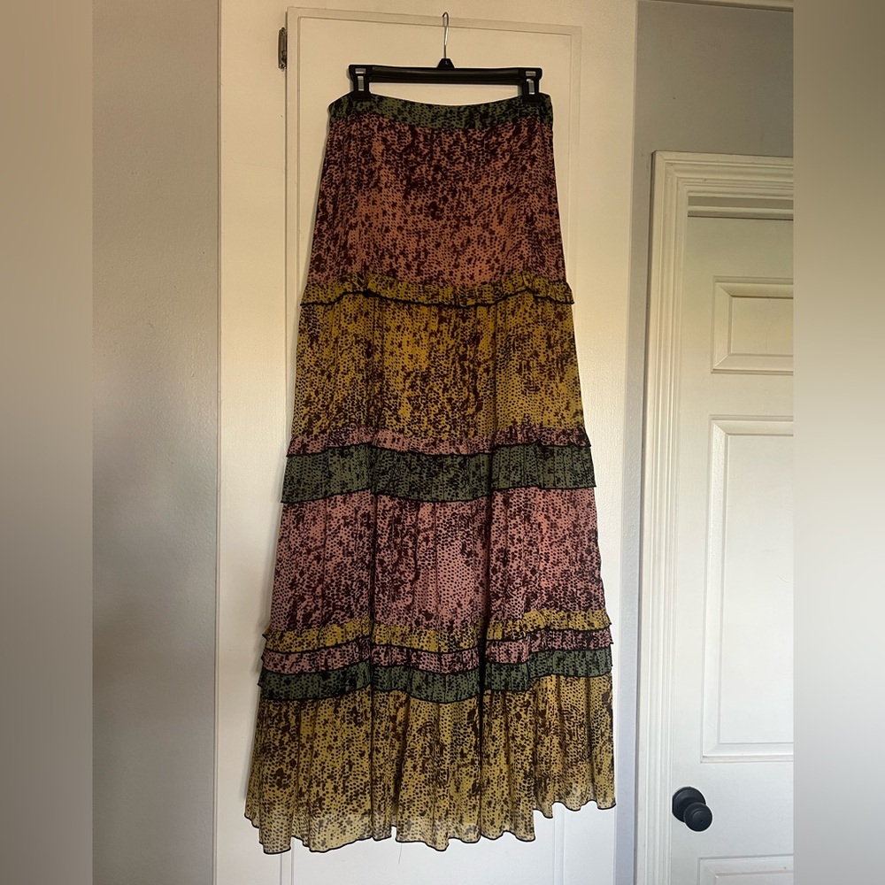 Alexis Zehara Skirt | Designer Full-Length Skirt | Intricate Pattern | Size M
